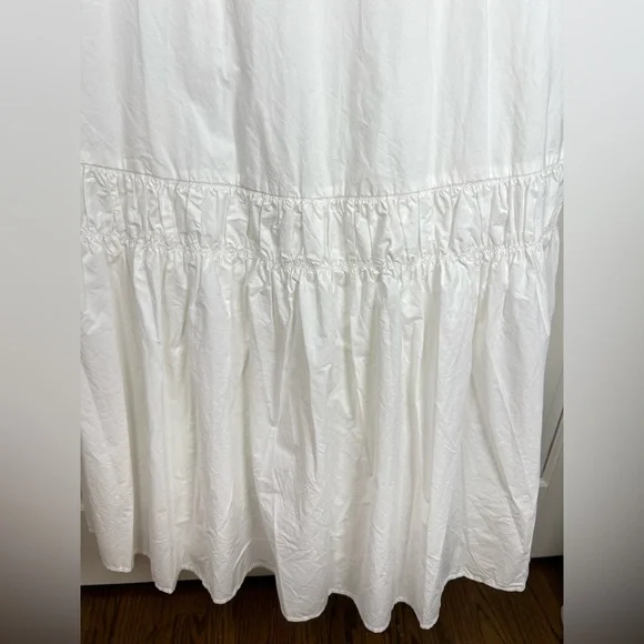 NWT Banana Republic White Lined A-Line Maxi Dress Pockets Adjustable Straps Sz S - Picture 4 of 9